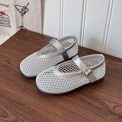 Summer Girl's Sandals Hollow Out Hook-loop Casual Chic Kid's Flat Shoe Solid Colors Anti-slip Daily Versatile Children Shoes