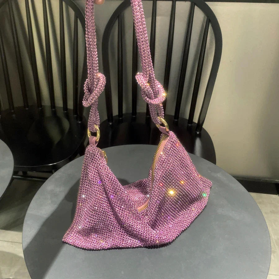 luxury Designer hobo shoulder bag handmade Shining Rhinestones Evening clutch Bag Purse Crystal Purses and handbag Hobo Bags