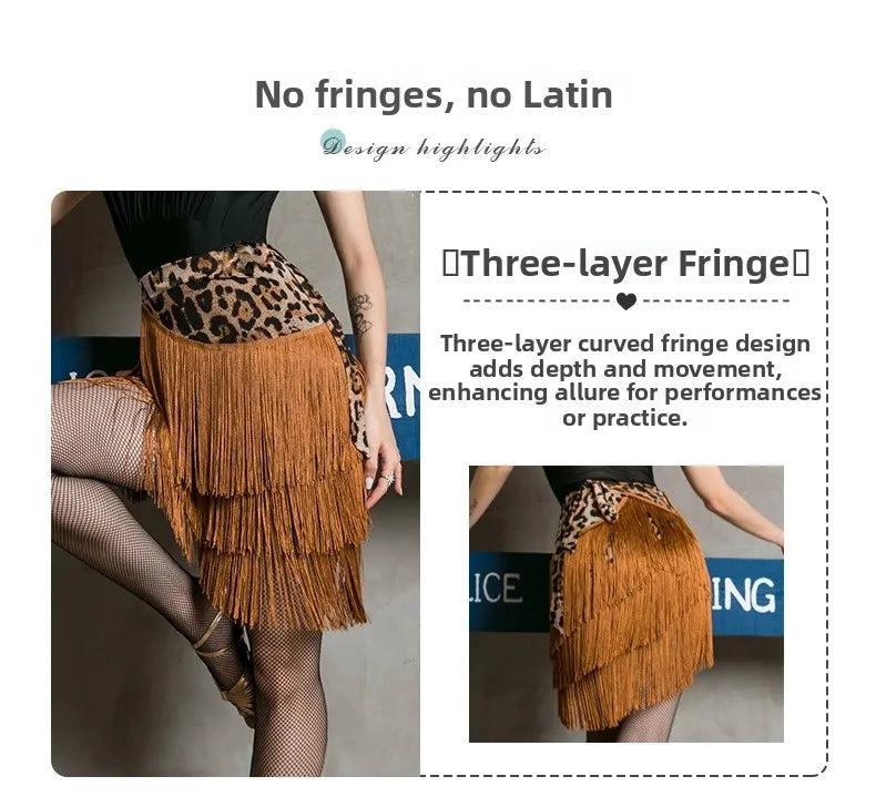 Adult Women's Latin Dance Practice Costume Skirt ter Ne Svel High Waist A-Line Long Dr Irregular Square Dance A...