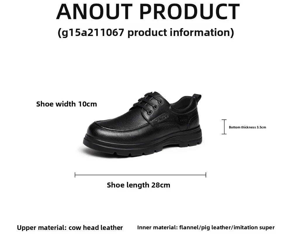 Golden Camel Men's Shoes 2026 New Business Casual Soft Sole Leather Shoes Brand Design Soft Soles Non-slip Velvet Warm Loafers