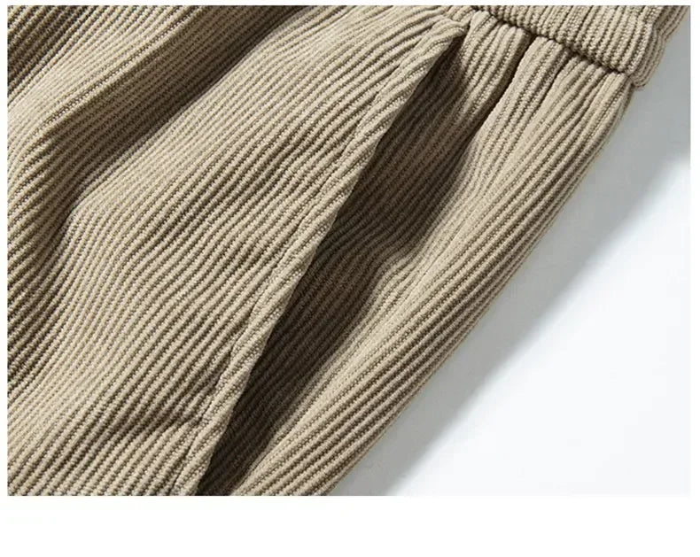 Men's Corduroy Straight Casual Pants Spring Autumn Business Leisure Fashion Trousers Regular Fit Male Pants Brand Clothes