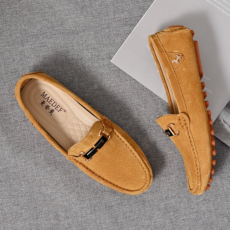Men Fashion Luxury Leisure Leather Loafers Shoes Slip on Soft Comfortable Non-slip Driving for Men