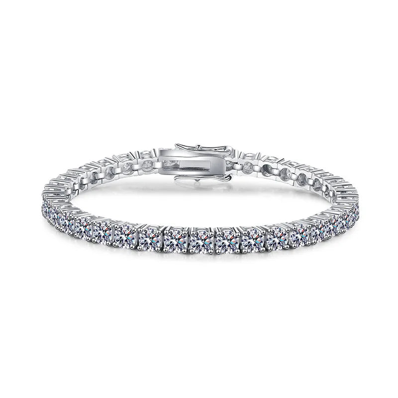 3mm Moissanite Tennis Bracelet Full Diamond GRA 925 Silver Plated 18k Wedding Party Jewelry Bracelets for Women Man