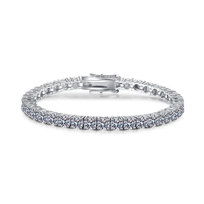 3mm Moissanite Tennis Bracelet Full Diamond GRA 925 Silver Plated 18k Wedding Party Jewelry Bracelets for Women Man