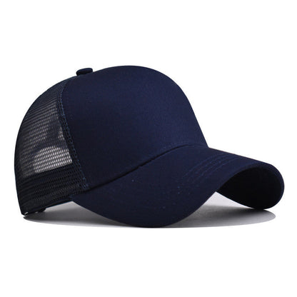 Custom Trucker Hat Logo Cotton Mesh Breathable Baseball Cap Women Men Summer Sunshade Mesh Cap 5 Panels Truck Hat Cap Wholesale