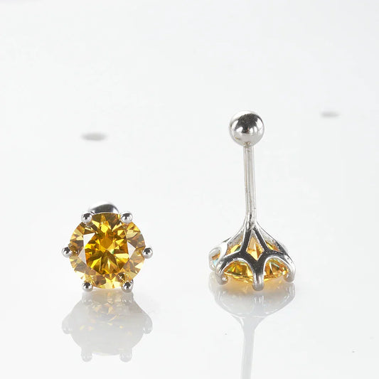 0.5-2ct Moissanite Screw Stud Earrings D Color 925 Sterling Silver Diamond Earrings For Women Wedding Fine Jewelry
