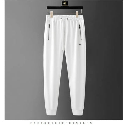 Spring Autumn Men's Sets Luxury Bee Printed Zipper Sweatshirt Solid Color Leisure Sports Elastic Wasit Pants Man Suits