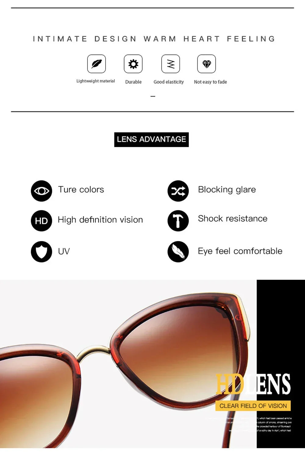 Retro Cateye Sunglasses for Women Polarized Vintage Classic Eyewear UV400 Protection