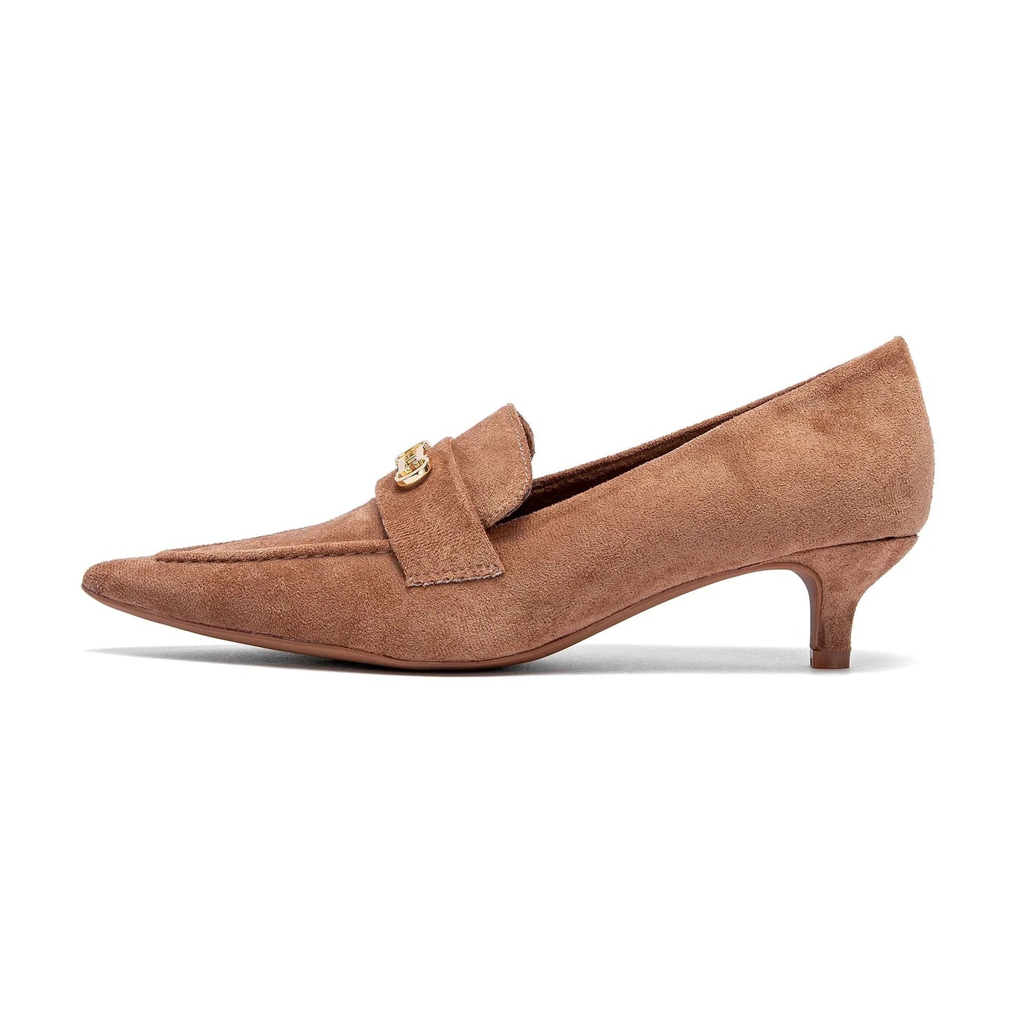 Women's Pointed Toe Leather Shoes Low Heel Casual Shoes Spring and Autumn Fashion Trend Shoes Retro Style Brown