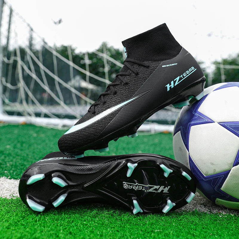 New Men Soccer Shoes Boys Cleats Adult Outdoor Breathable Football Boots Training Sport Long Spikes Non Slip Match Comfortable