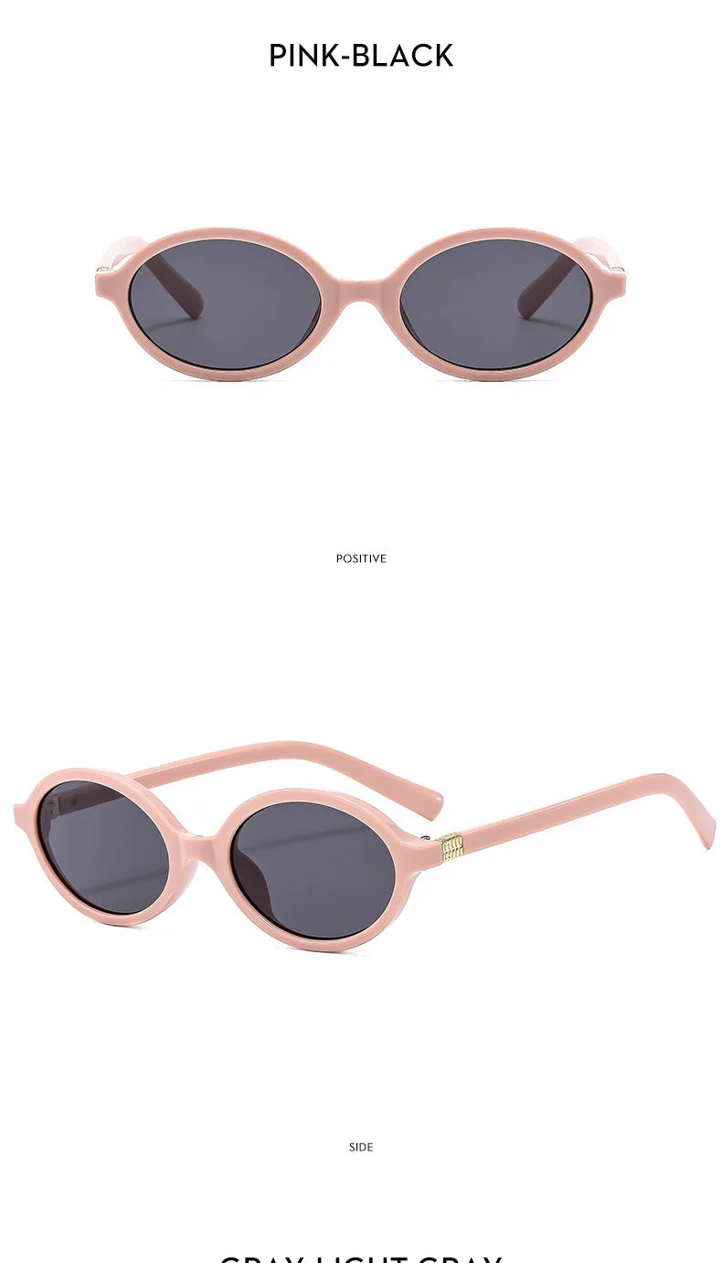 New Oval sunglasses For women Fashion Brand Black Small Frame Sun Glasses Female Retro Clear Lenses Eyewear Lady Trendy UV400