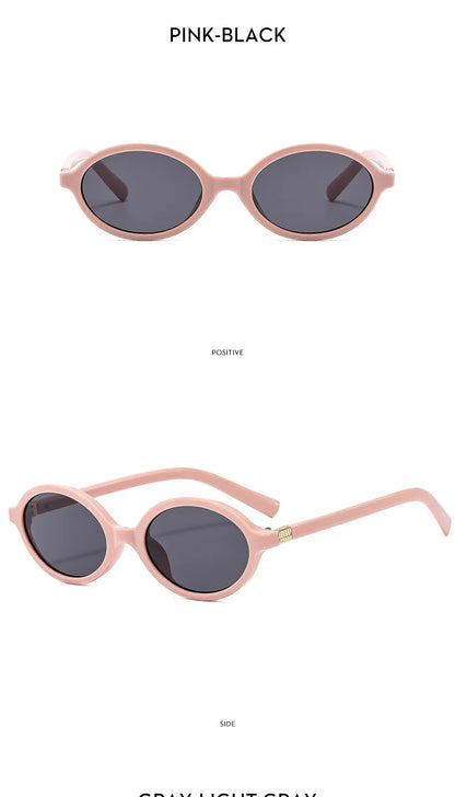 New Oval sunglasses For women Fashion Brand Black Small Frame Sun Glasses Female Retro Clear Lenses Eyewear Lady Trendy UV400