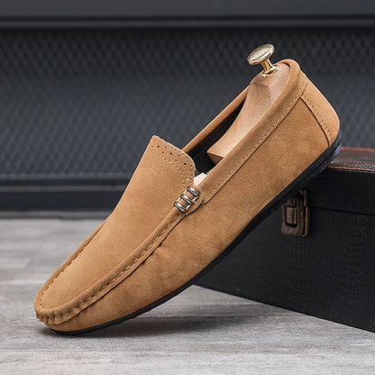 Novos Sapatos Masculinos de Primavera e Outono Estilo Social, Camurça, Sapatilhas Loafer, Couro Fosco Casual para Jovens