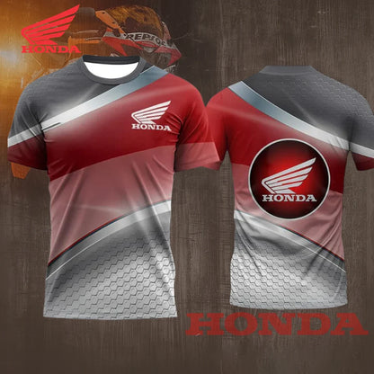 2025 New Summer HRC Men's and Women's Motorcycle Racing Suit Quick-Drying Round Neck Short Sleeve Outdoor Cycling T-Shirt