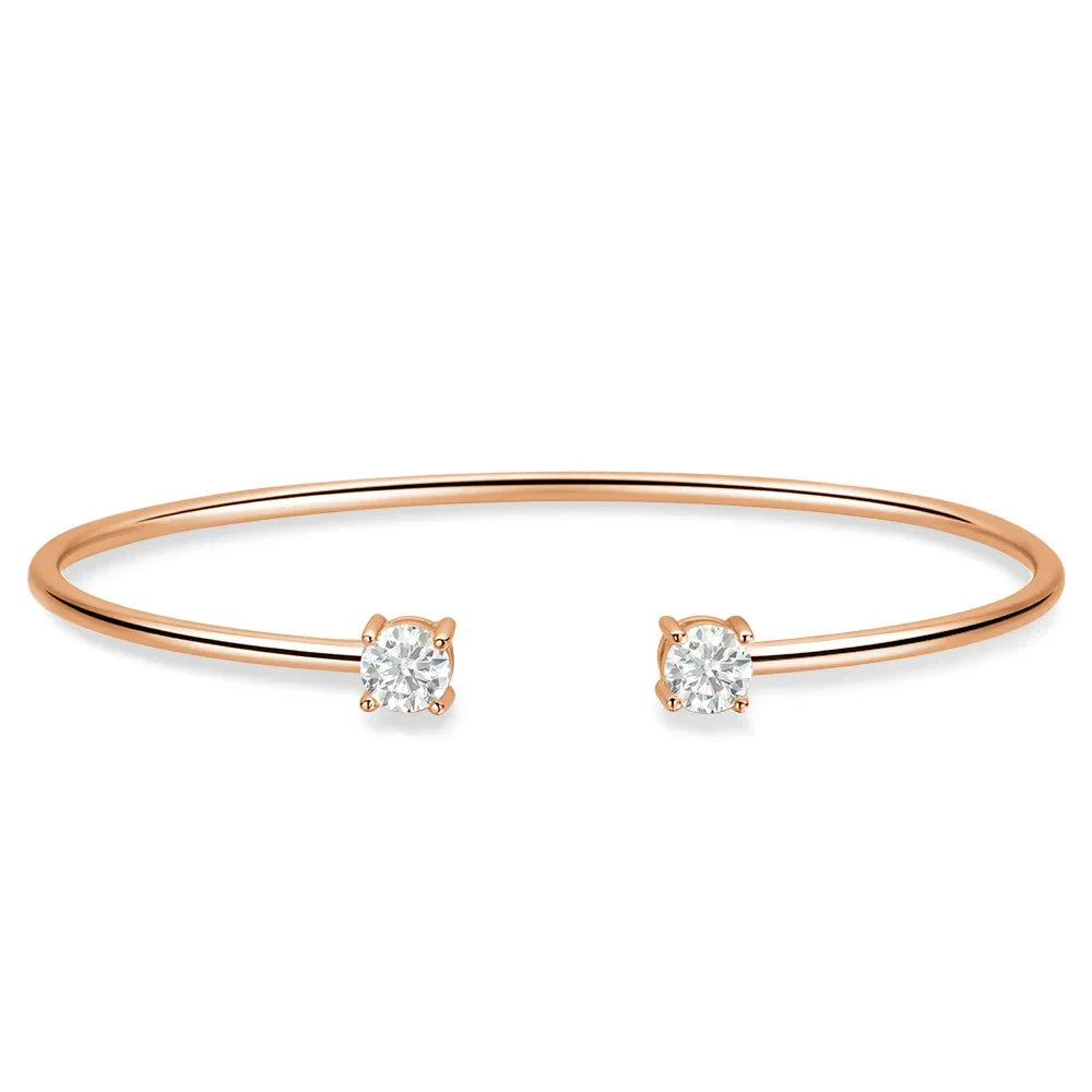 5mm 0.5ct Round Cut Moissanite Bracelet for Women S925 Silver Plated 18K Gold GRA Certified Wedding Charm Bracelet Jewelry