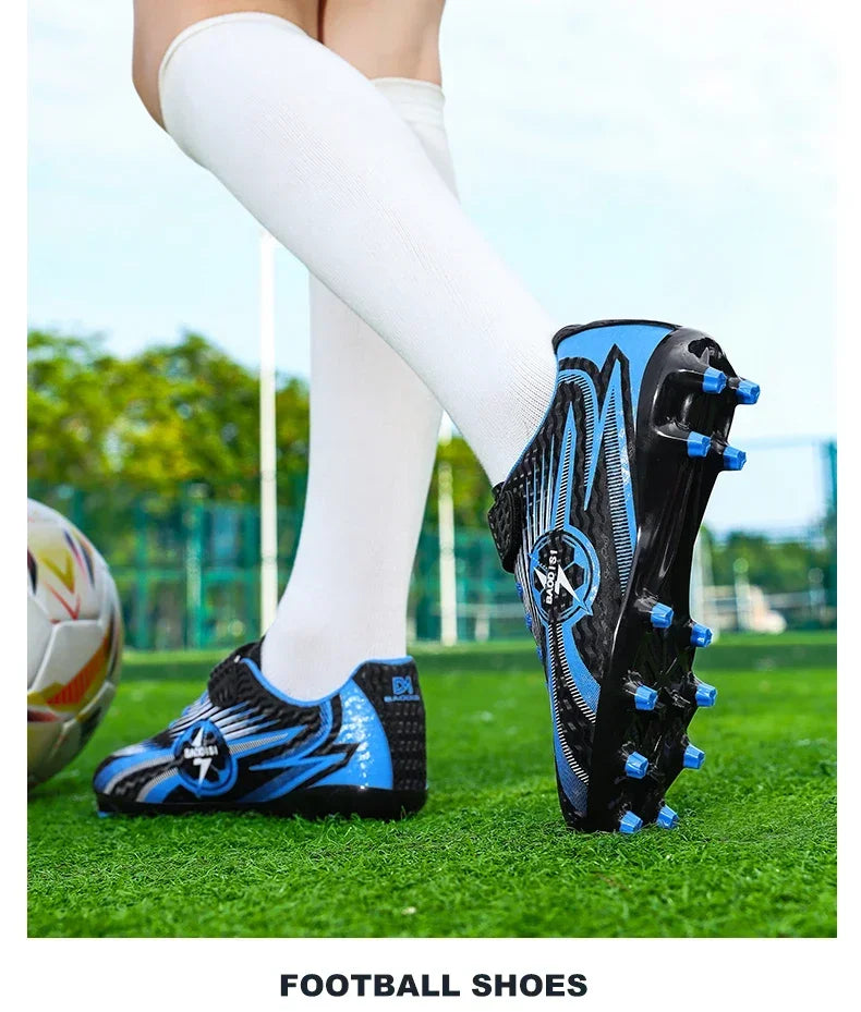 Kids Football Shoes Turf Soccer Cleats Non Slip Lightweight Training Sneakers Indoor Outdoor Futsal Boots Breathable Boys Girls