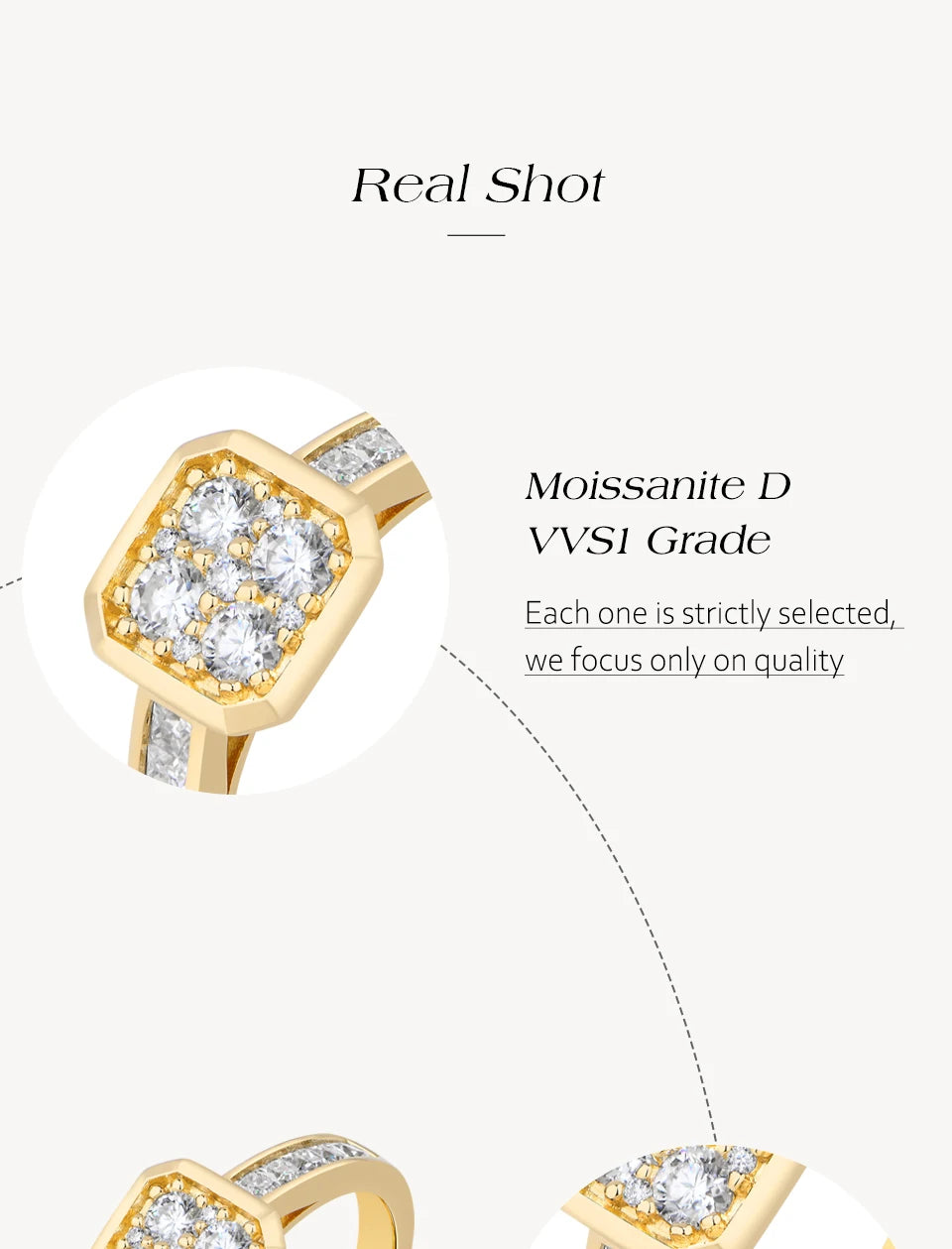Square Cluster Moissanite Ring DVVS1 925 Sterling Silver Classic Engagement Rings Elegant Wedding Band Jewelry ForWoman
