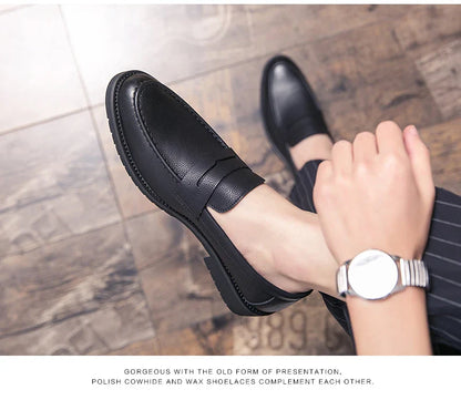 Classic Men's Dress Shoes Office Formal Leather Shoes High Quality Brogues Casual Business Shoes For Men Social Party Loafers
