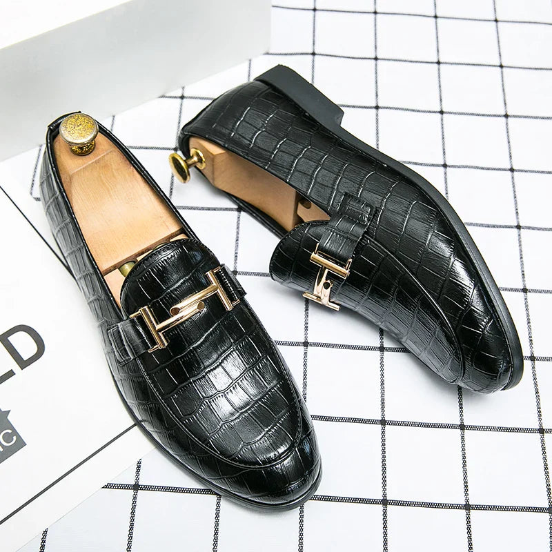 Mens Leather Designer Brand Casual Classic for Men Smile Breathable Office Loafers Formal Business Footwear Dress Shoes Flats 48