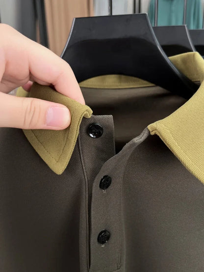 High quality luxury long sleeve polo shirt  men's spring autumn new trend brand cute dog embroidery Korean casual lapel T-shirt