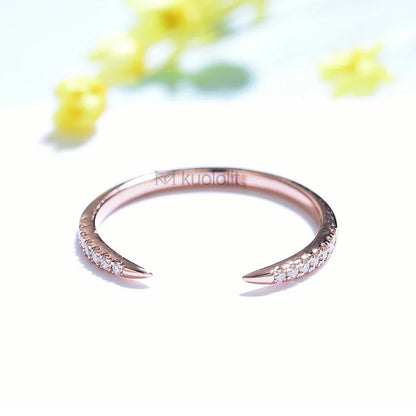 AU750 18K 14K Rose Gold Moissanite Ring for Women  Solitaire Matching Wedding Diamond V Band Engagement Christmas 2022