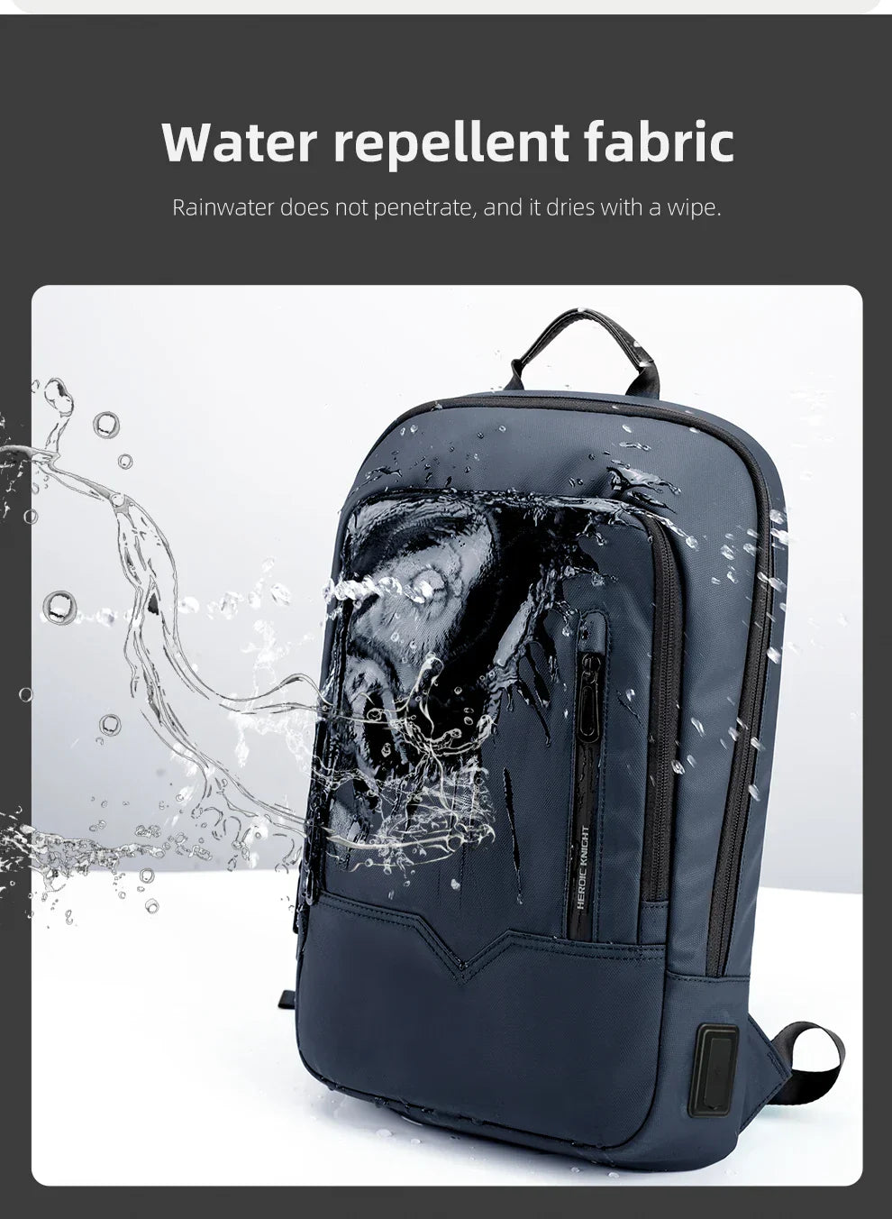 Slim Backpack For Men 15.6 Inch Laptop Bags Waterproof Minimalist Business Backpack With USB Charging Casual Travel Work Bag