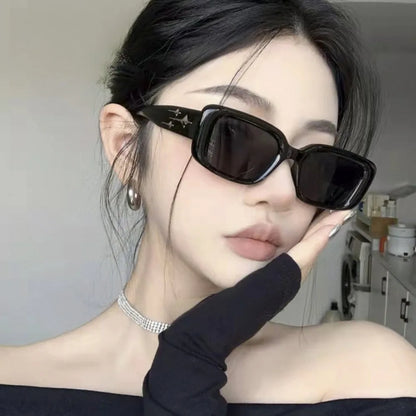 Korean Version Fashion Retro Rectangle  Sunglasses for Women Men StarHigh Quality Shade Glasses Anti UV Street Photos Eyeglasses