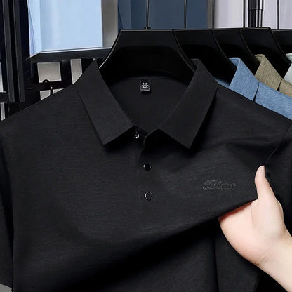 Premium Luxury Man New T-Shirt Polo Shirt Lapel Button Letter Print European Style Summer Hot-Selling Casual Sports MensClothing
