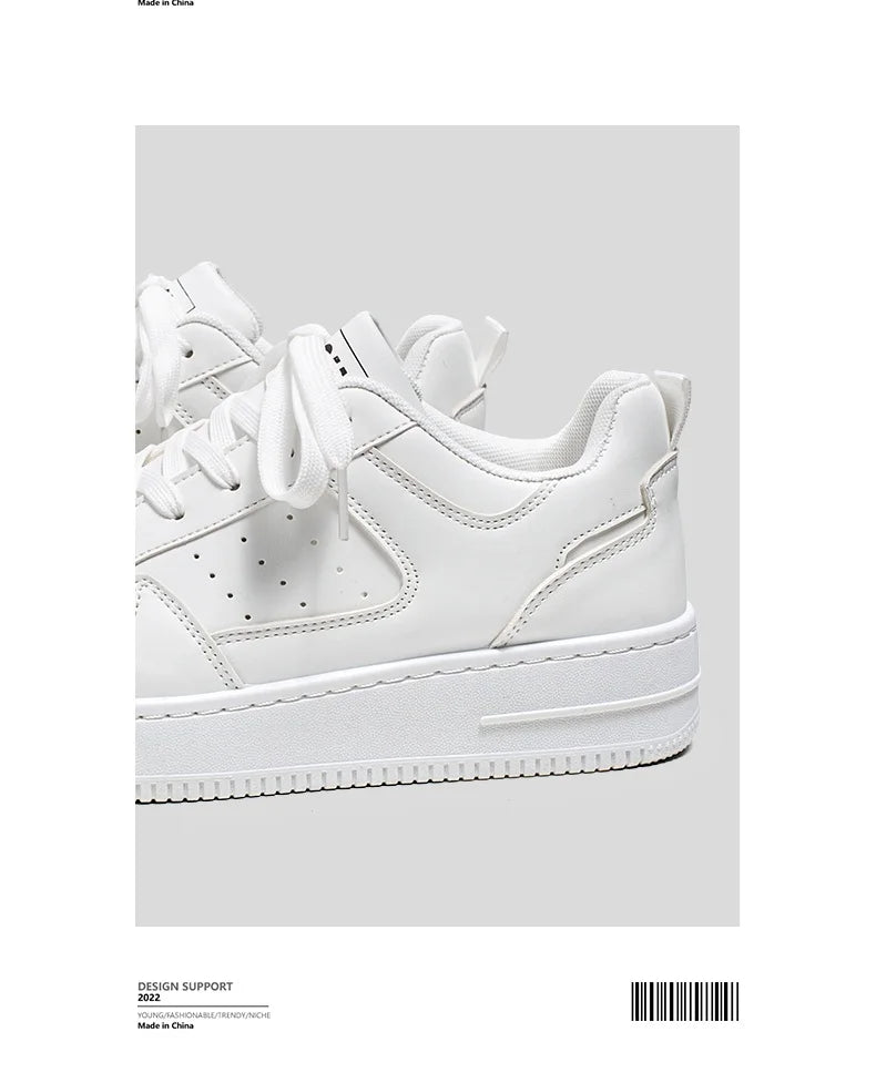 Sapatos Masculinos de Primavera e Verão, Tênis Respiráveis Novos, Sapatos Brancos com Sola Grossa da Moda Masculina e Versáteis, Tênis Esportivos e Casuais