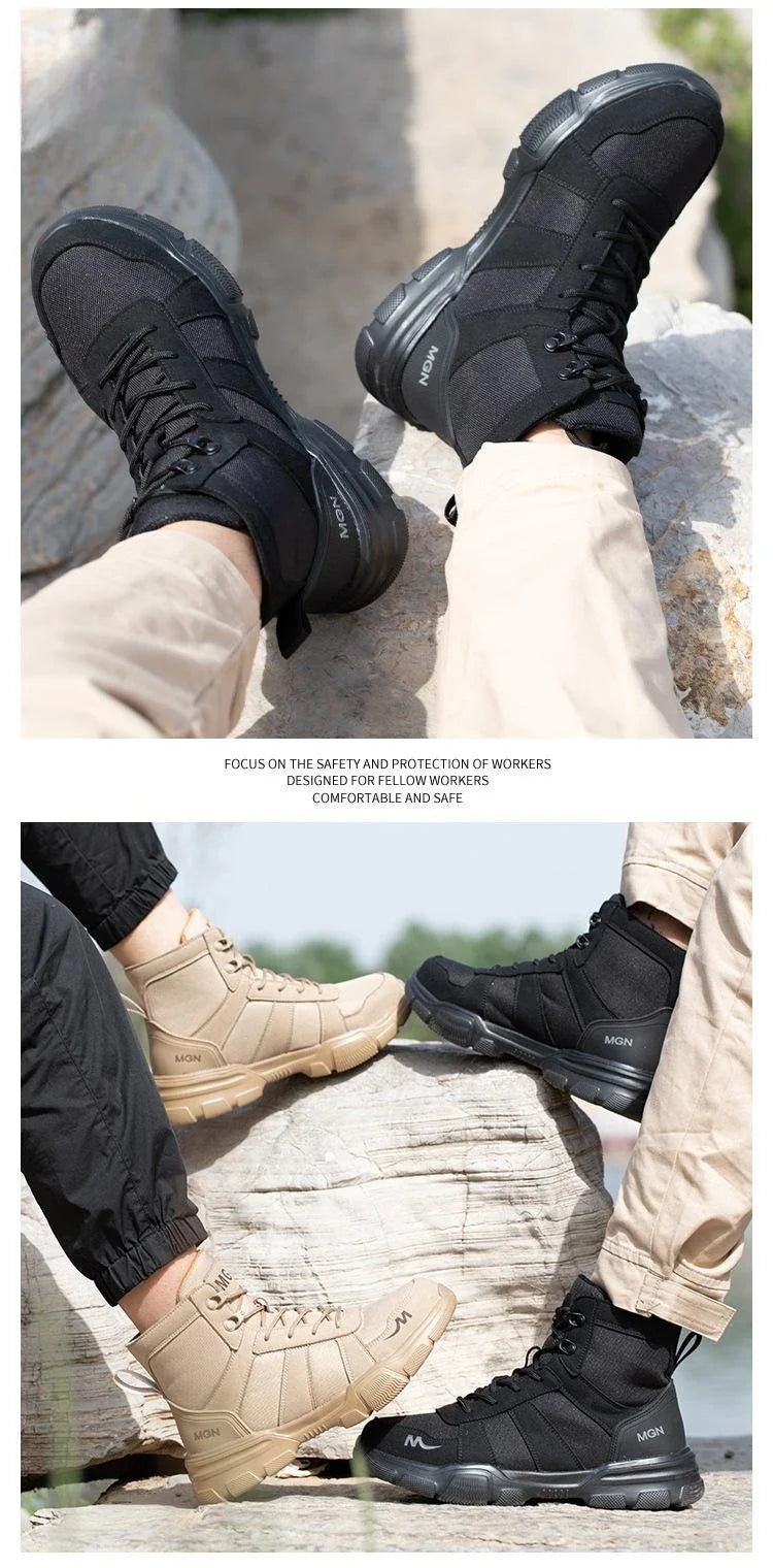 48 Plus Size Platform Non Slip Work Safety Boots Men Steel Toe Cap Anti-smash Sneakers Shoes Anti Puncture Security Boots