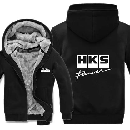 HKS Power and Sports Hoodies Men Streetwear Coat Wool Liner Jacket HKS Sweatshirts Warm Hoody