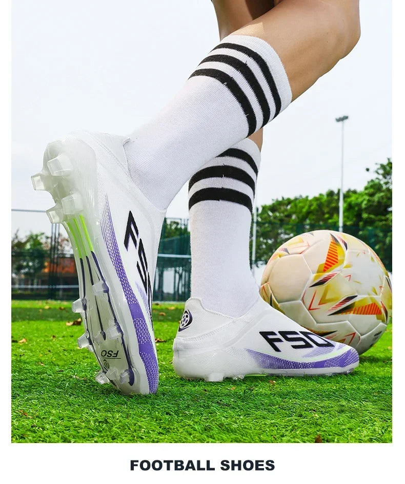 New Men Soccer Shoes Football Boots Non-Slip Boys Sneakers Hot-selling Grass Cleats High-quality Match Outdoor High-top Light