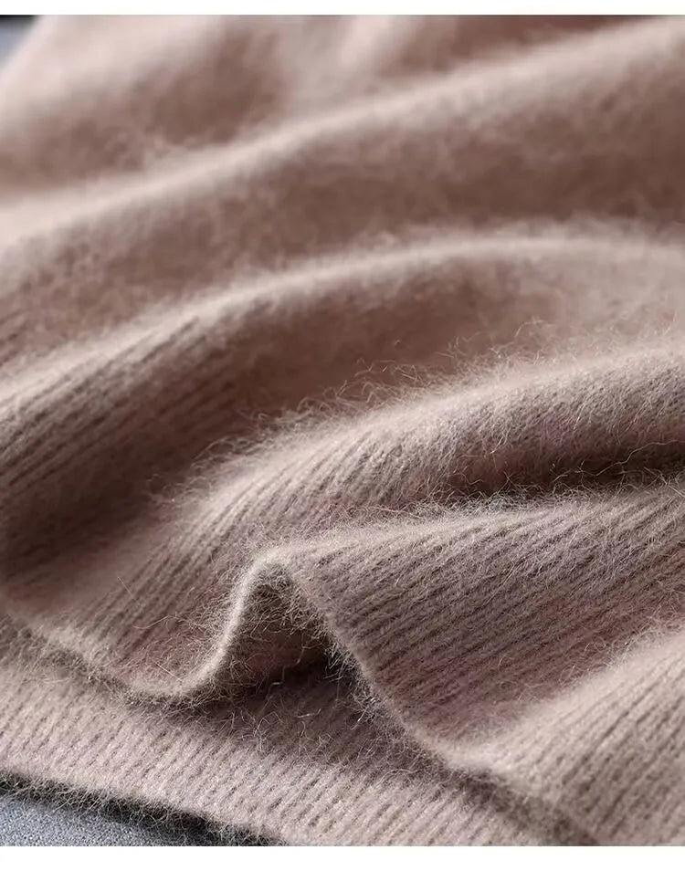Men's Sweater Pullover Short Sleeved Summer Mink Knit Sweater Loose Round Neck Solid Color Half Sleeved Simple T-Shirt Casualtop