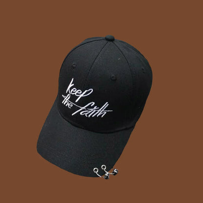 Women Men Hip Hop Kpop Snapback Baseball Cap Solid Color With Ring Sport Dancing Travel Lover Dad Hat Caps Streetwear Adjustable