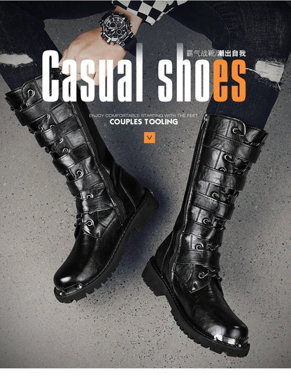 Men's boots four seasons new high-top outdoor casual boots safety protective work boots motorcycle boots plus size outdoor boots