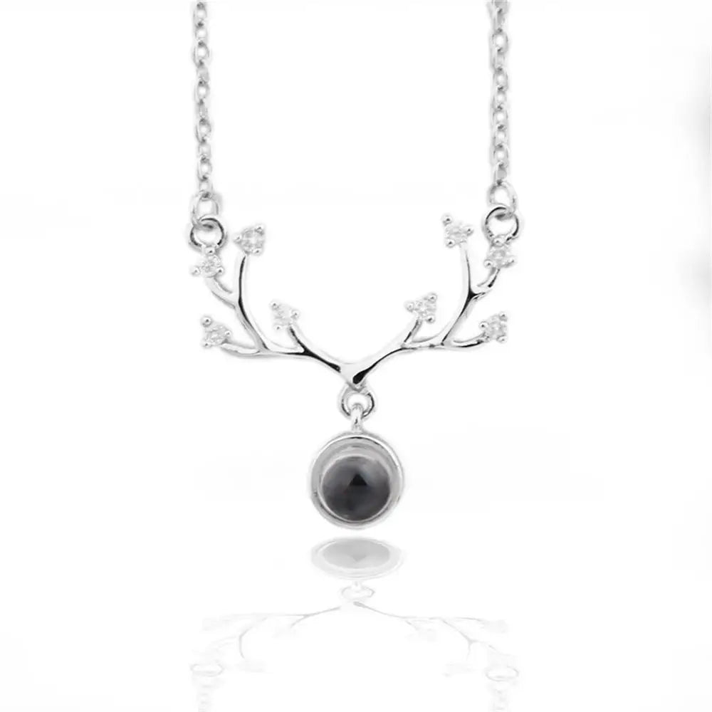 Letter Projection Necklace 100 Languages I Love You Pendant Necklace Women Jewelry Collier Femme Bijoux Best Friends Gifts