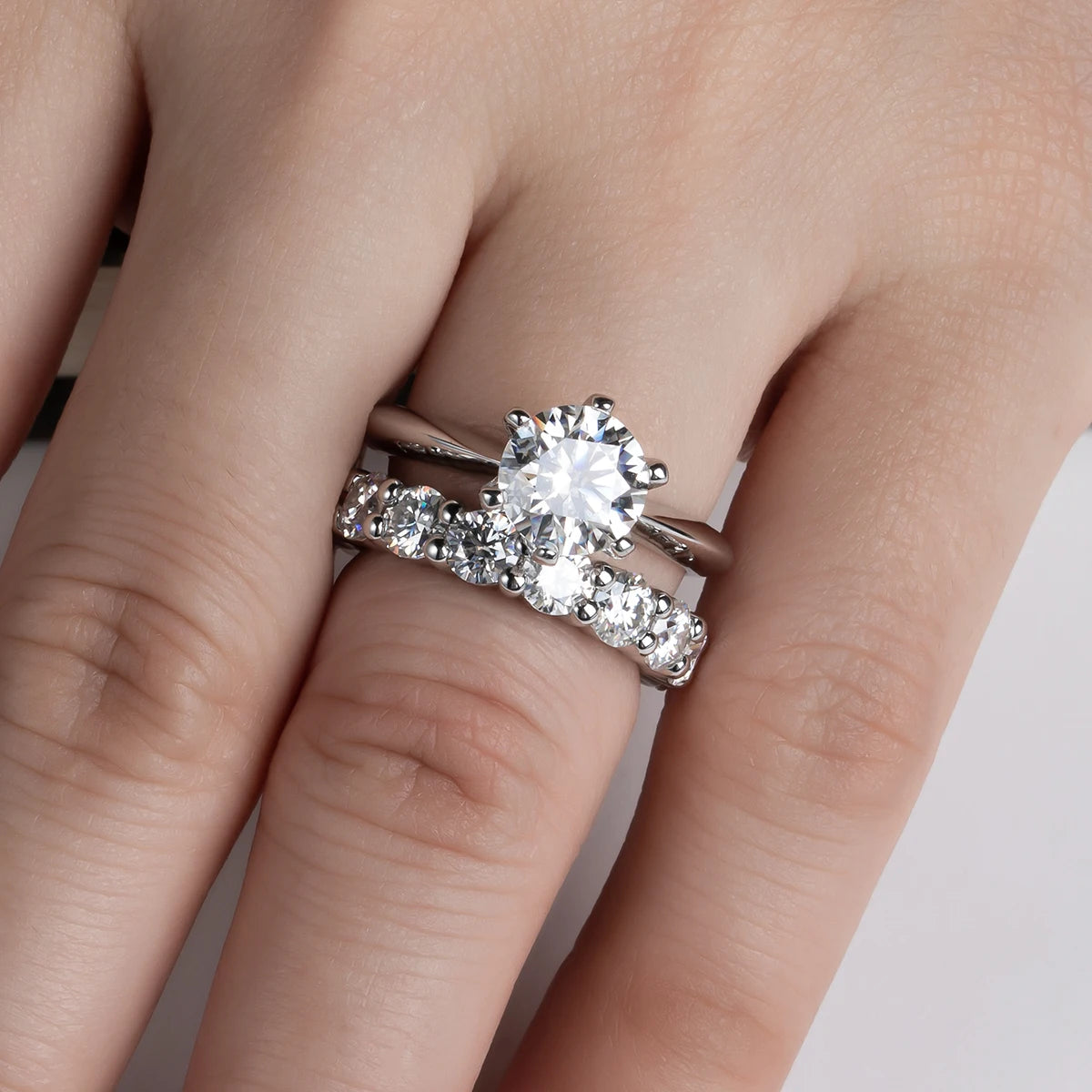 2ct Moissanite Rings Set