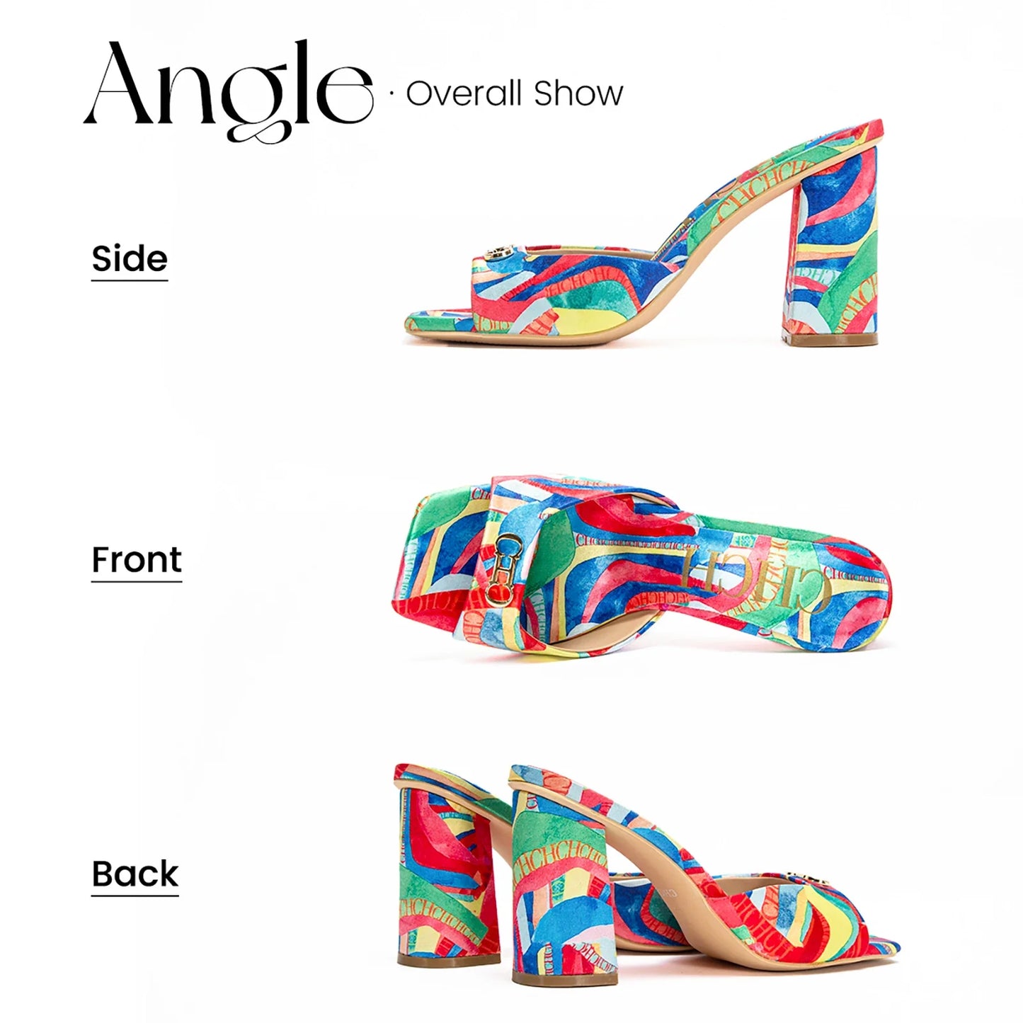 Women's Thick Heel Sandals 2024 Brand New Square Open Toe Sliding Toe Sandals