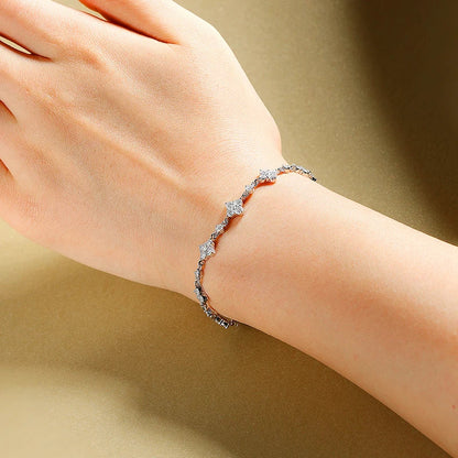 Full Diamond Moissanite Bracelets for Women Sparkling Girls Luxury Chains 100% 925 Sterling Silver Jewelry Plated 14K