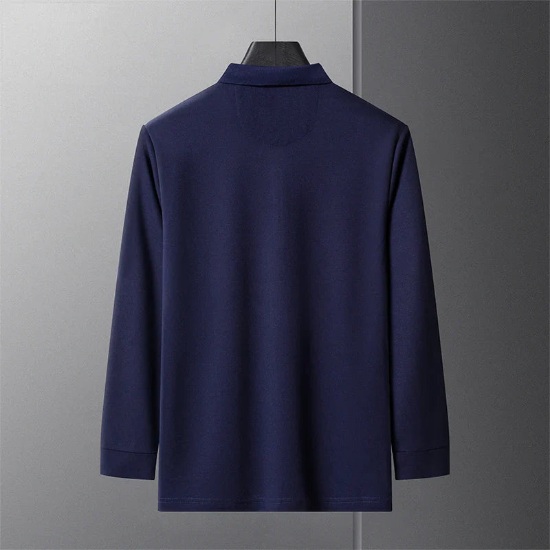 Popular Men's Spring and Autumn Horse Logo Trendy Brand Temperament Fashionable Outdoor Sports Top Long Sleeved Polo Shirt