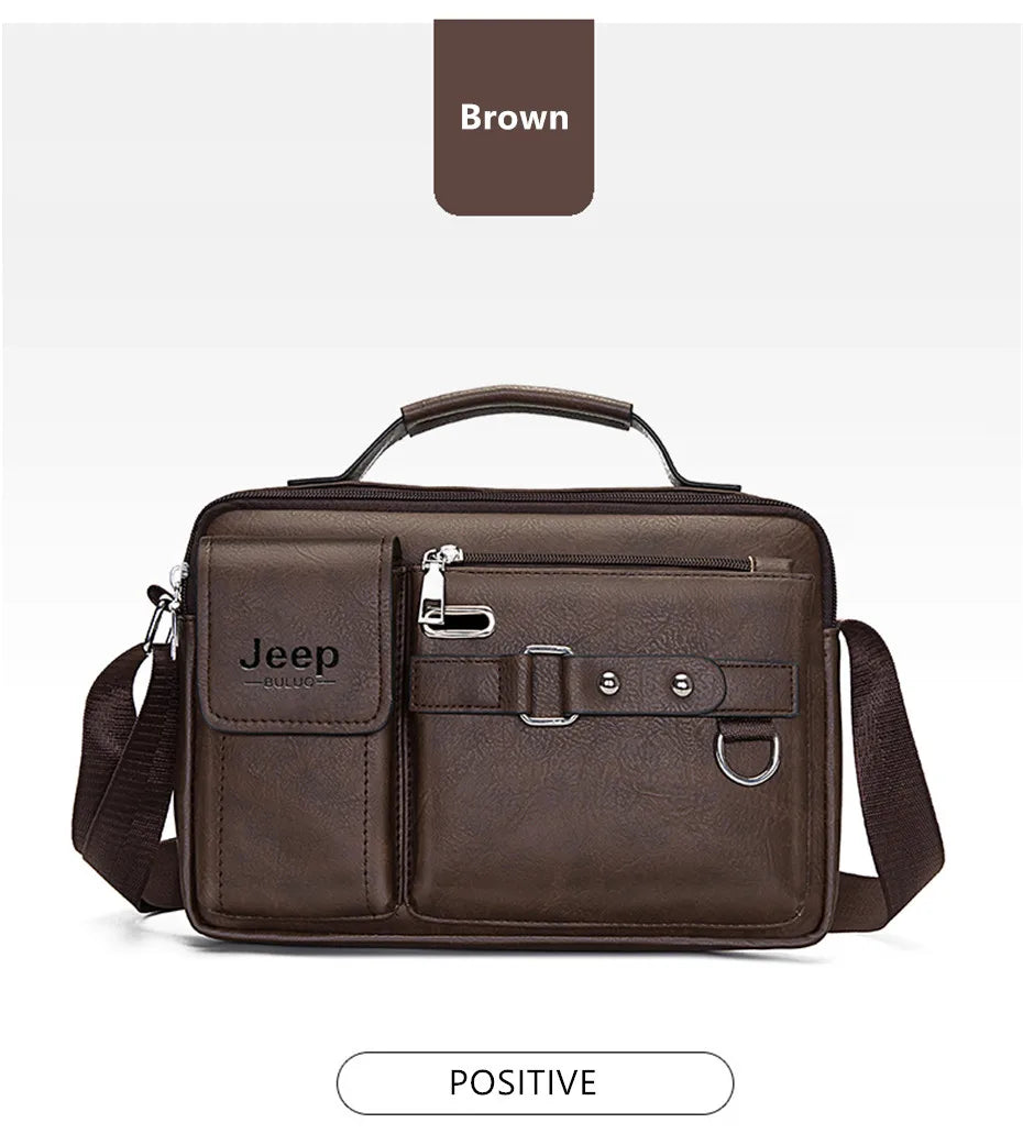 Multi-function Business Handbags Men New Man's Shoulder Bags Large Capacity Leather Messenger Bag Crossbody Big Brand