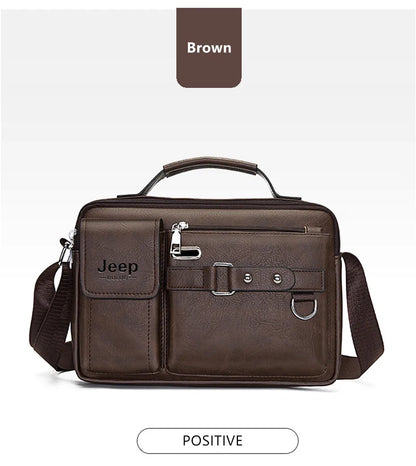 Multi-function Business Handbags Men New Man's Shoulder Bags Large Capacity Leather Messenger Bag Crossbody Big Brand