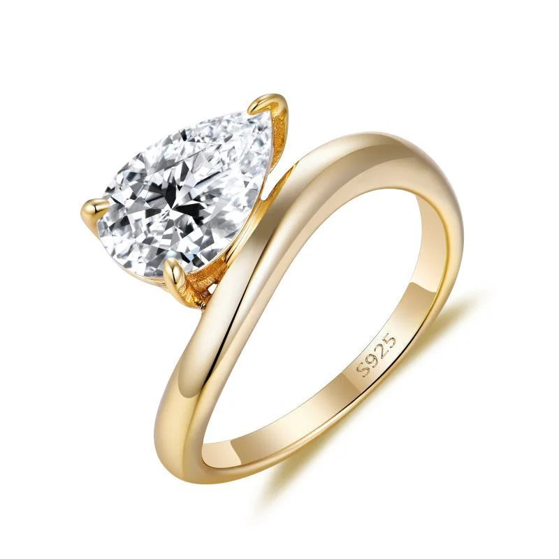 7*11MM 3Carat D Color Water Drop Moissanite Rings 18K Gold 100% 925 Sterling Silver Top Quality For Women Wedding Gifts