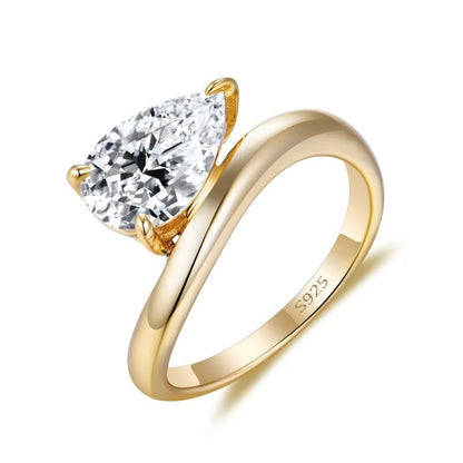 7*11MM 3Carat D Color Water Drop Moissanite Rings 18K Gold 100% 925 Sterling Silver Top Quality For Women Wedding Gifts