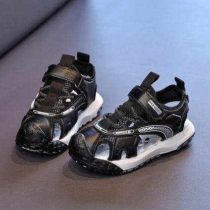 Kids Closed-Toe Sport Sandals, Breathable Mesh Non-Slip Summer Shoes for Boys, Lightweight Casual Beach Hiking Sandals Children