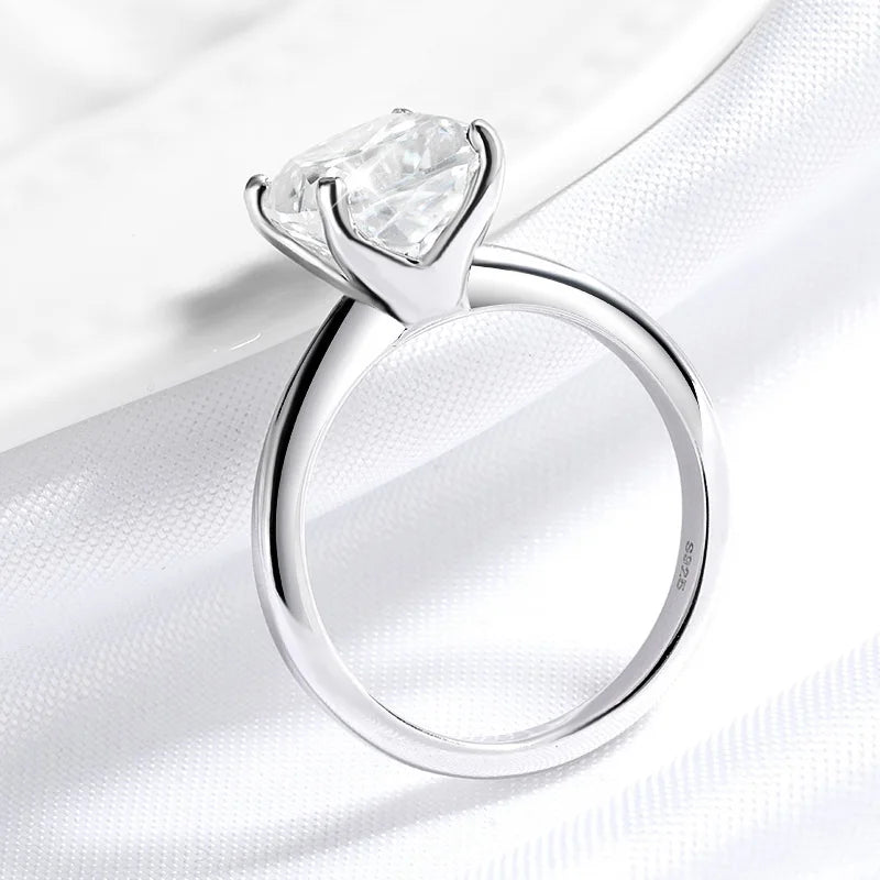 1CT 2CT 3CT 3.5CT 5CT Cushion Cut Moissanite Rings for Women Pass Diamond Test 925 Sterling Silver Wedding Band Wholesale