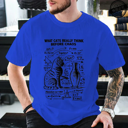 Funny Cat Science Printed Mens Graphic Tee Novelty Sarcastic Funny T-Shirt New Fashion Men Women T-Shirts Casual Short Sleeve