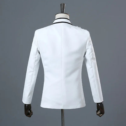 Stylish Stage Performance Men's Singer Nightclub Barbecue Suit Floral Embroidery Three-dimensional Double-sided Jacket