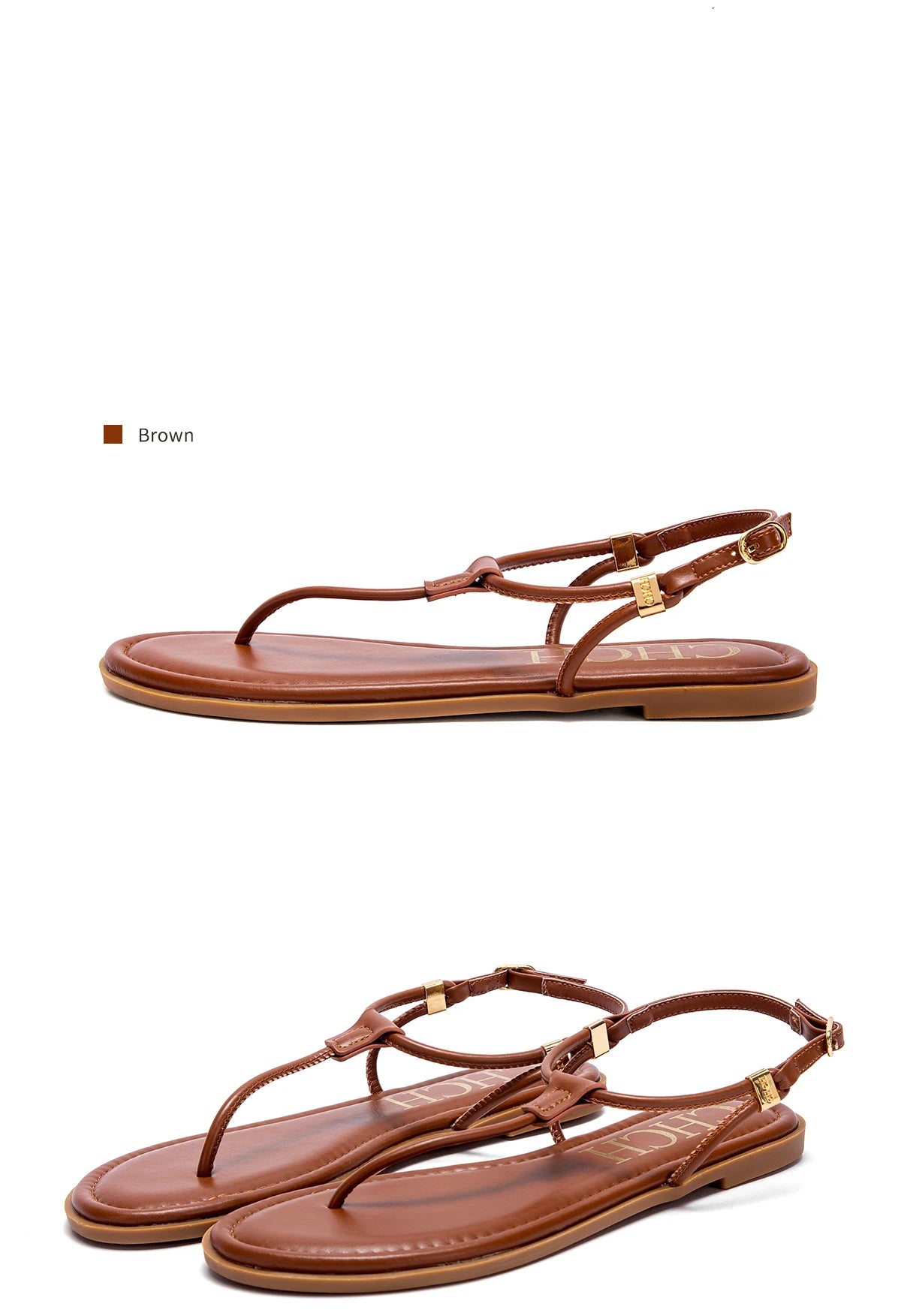 Season's New Fashionable Comfortable Women's Sandals Solid Colour Design Simple Hundred Hitched Strappy Women's Flat Shoes