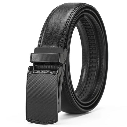 High-quality men's leather Belt Comfort Click Belt automatic buckle flip Belt convenient, business casual golf Ratchet Belt, Chr